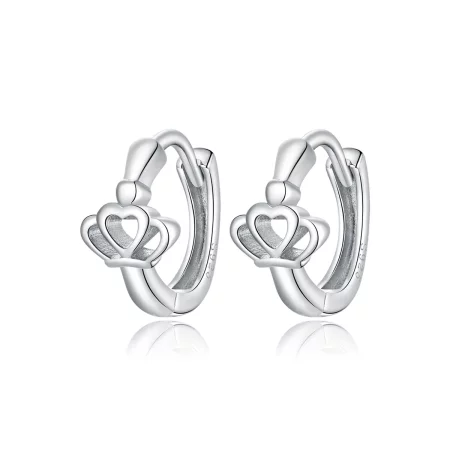 Pandora Style Crown Hoop Earrings - SCE1040