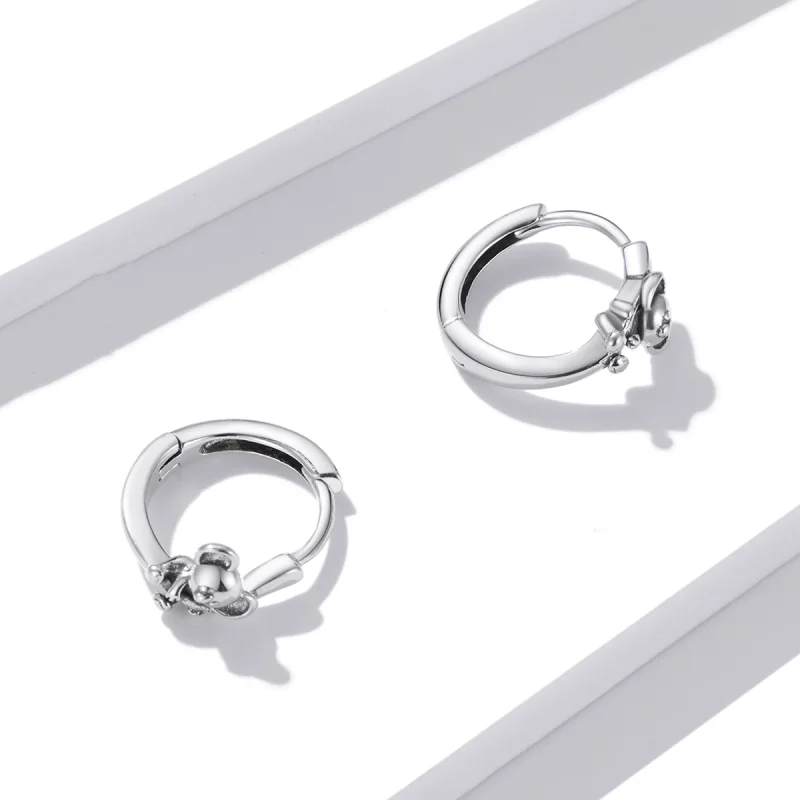(image for) Pandora Style Cute Koala Hoop Earrings - BSE507 - View 2