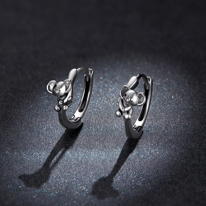 (image for) Pandora Style Cute Koala Hoop Earrings - BSE507 - View 5