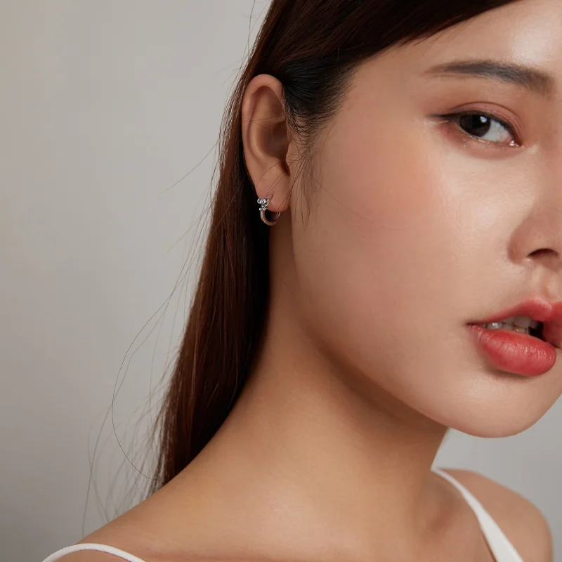 (image for) Pandora Style Cute Koala Hoop Earrings - BSE507 - View 8