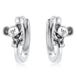 (image for) Pandora Style Cute Koala Hoop Earrings - BSE507