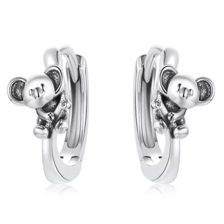 Pandora Style Cute Koala Hoop Earrings - BSE507