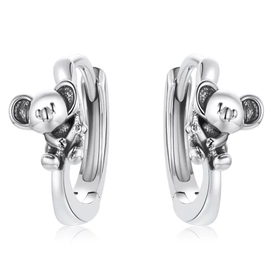 Pandora Style Cute Koala Hoop Earrings - BSE507