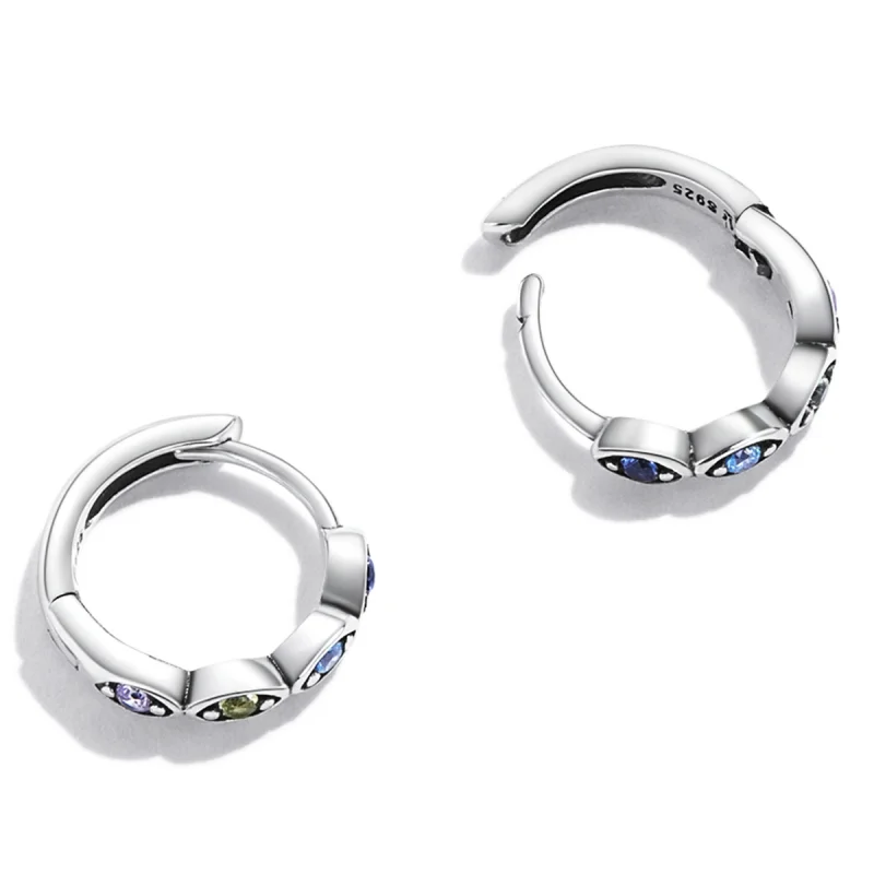 (image for) Pandora Style Devil Eye Hoop Earrings - SCE1358 - View 4