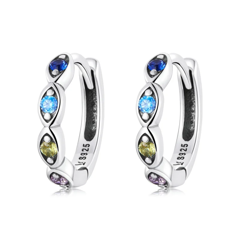 (image for) Pandora Style Devil Eye Hoop Earrings - SCE1358 - Product Image