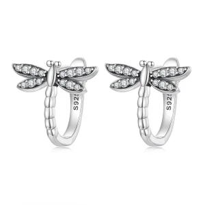 (image for) Pandora Style Dragonfly Hoop Earrings - SCE1511