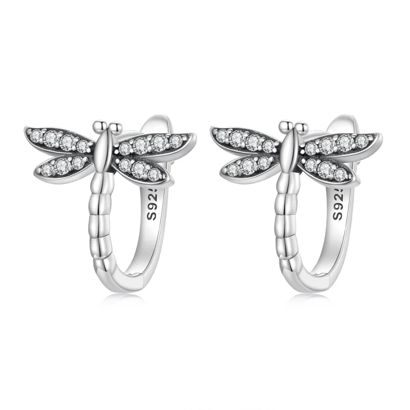 (image for) Pandora Style Dragonfly Hoop Earrings - SCE1511 - Product Image