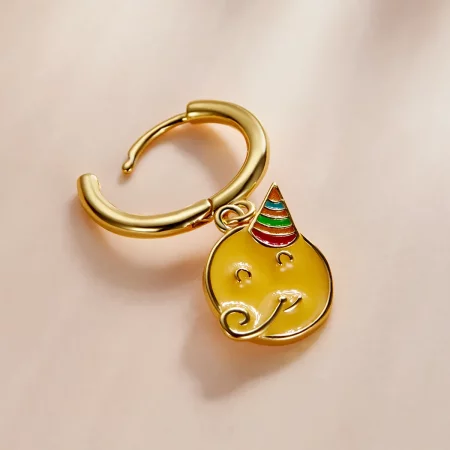 Pandora Style Emoji - Celebrate Hoop Earrings - SCE1204-A