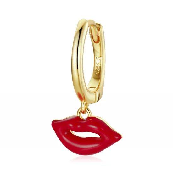 Pandora Style Flaming Lips Hoop Earrings - SCE1233