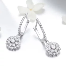 Pandora Style Flower of Light Hoop Earrings - SCE517