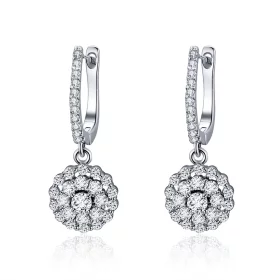 Pandora Style Flower of Light Hoop Earrings - SCE517