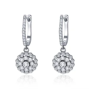 (image for) Pandora Style Flower of Light Hoop Earrings - SCE517