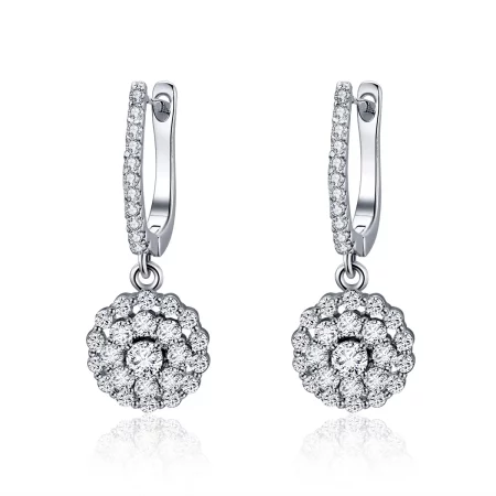 Pandora Style Flower of Light Hoop Earrings - SCE517