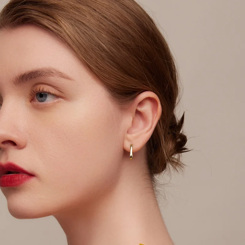 (image for) Pandora Style French Hoop Earrings - BSE478-B - View 10