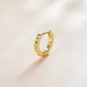 Pandora Style Golden Gear Hoop Earrings - SCE1062