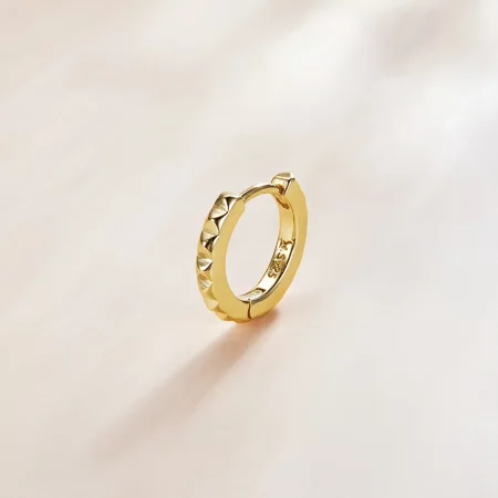 Pandora Style Golden Gear Hoop Earrings - SCE1062