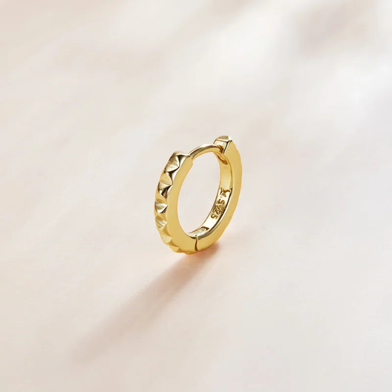 (image for) Pandora Style Golden Gear Hoop Earrings - SCE1062 - View 2