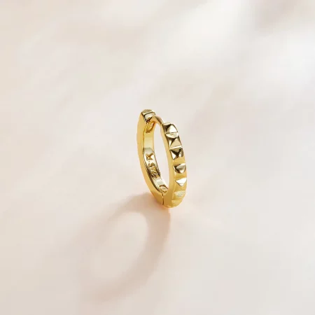 Pandora Style Golden Gear Hoop Earrings - SCE1062