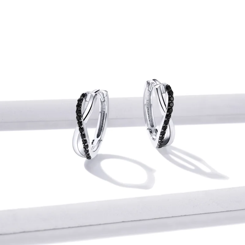 (image for) Pandora Style Infinity Symbol Hoop Earrings - BSE399 - View 2