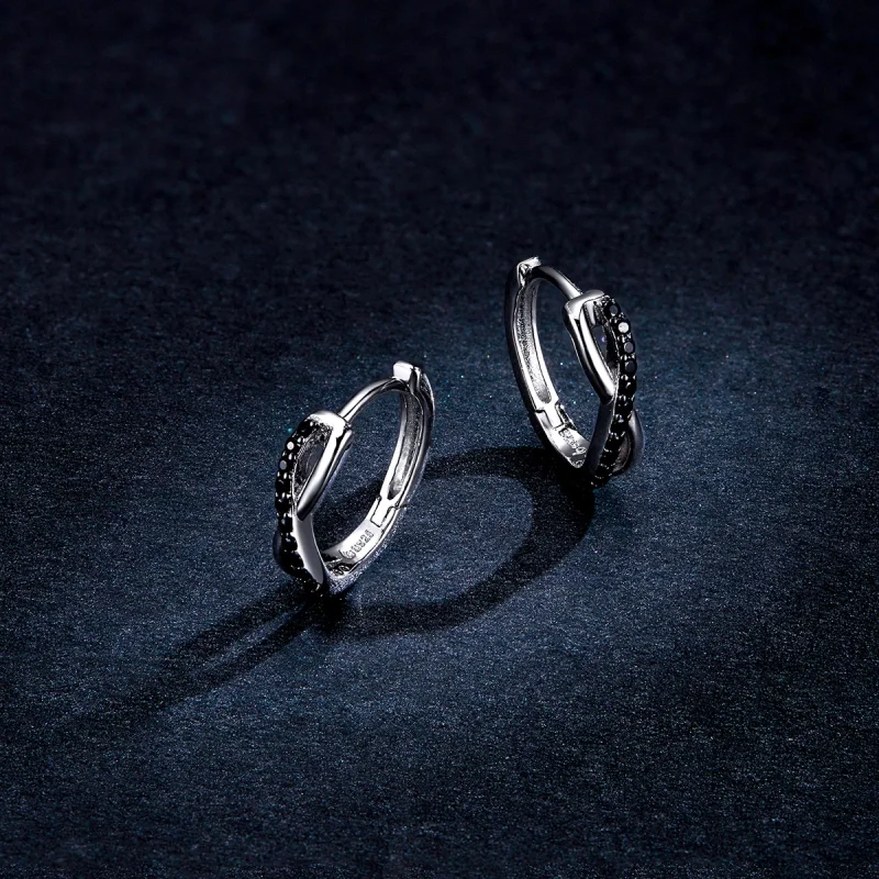 (image for) Pandora Style Infinity Symbol Hoop Earrings - BSE399 - View 5