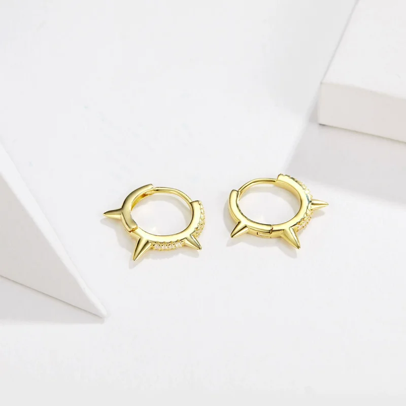 (image for) Pandora Style Irregular Geometry Hoop Earrings - BSE168 - View 3