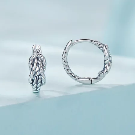 Pandora Style Knot Hoop Earrings - SCE1523