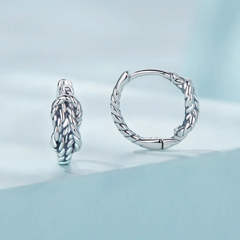 (image for) Pandora Style Knot Hoop Earrings - SCE1523 - View 2