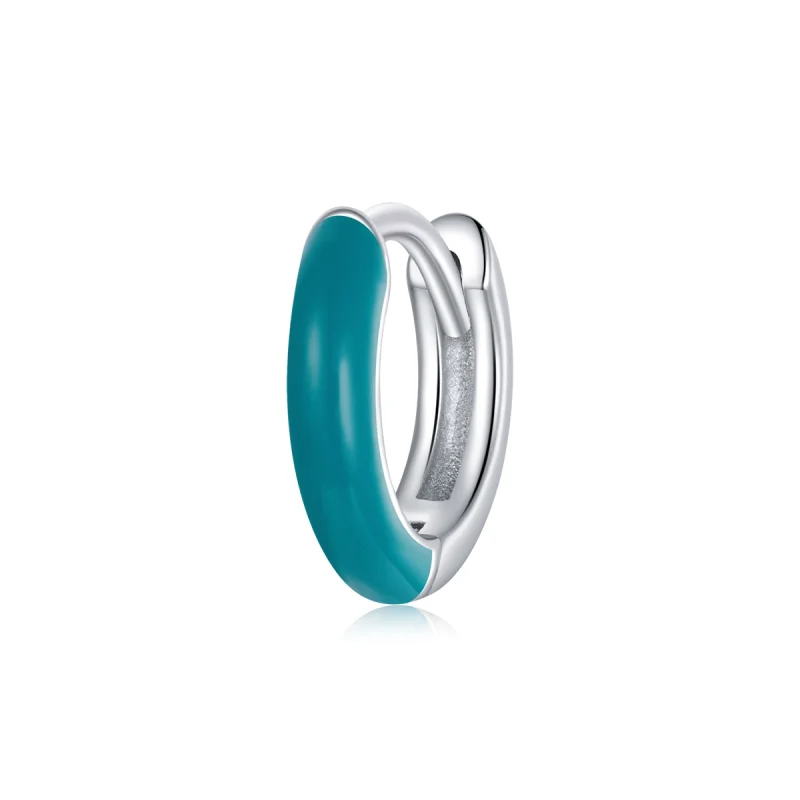 (image for) Pandora Style Little Blue Hoop Earrings - BSE488-BU - Product Image