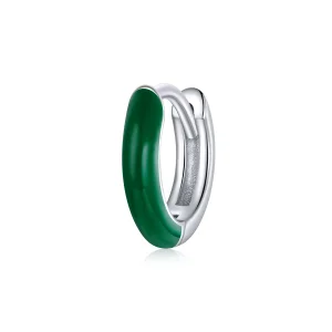 (image for) Pandora Style Little Green Hoop Earrings - BSE488-GN
