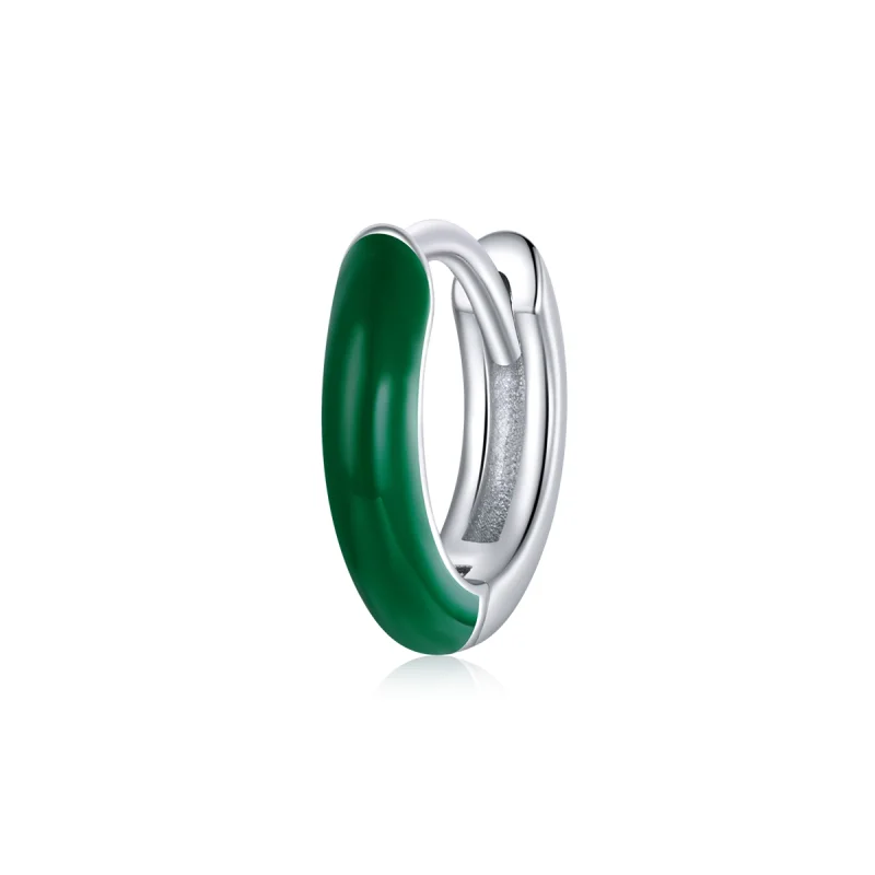(image for) Pandora Style Little Green Hoop Earrings - BSE488-GN - Product Image