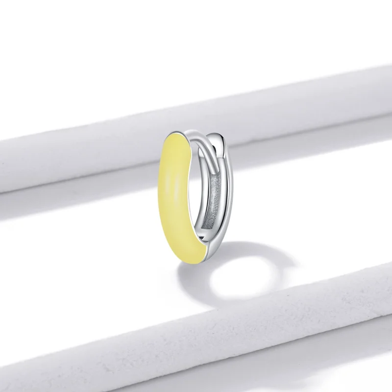 (image for) Pandora Style Little Yellow Hoop Earrings - BSE488-YE - View 2