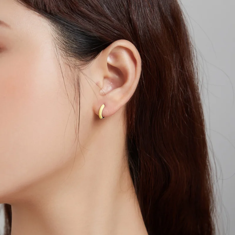 (image for) Pandora Style Little Yellow Hoop Earrings - BSE488-YE - View 4