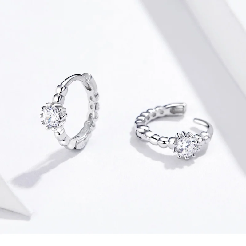 (image for) Pandora Style Love Hoop Earrings - BSE194 - View 2