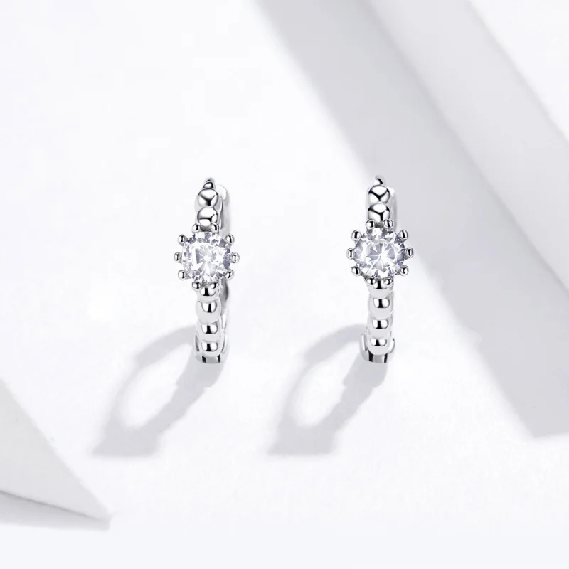 (image for) Pandora Style Love Hoop Earrings - BSE194 - View 3