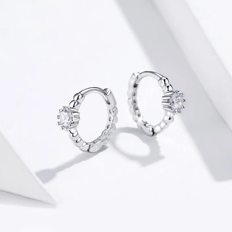 (image for) Pandora Style Love Hoop Earrings - BSE194 - View 4