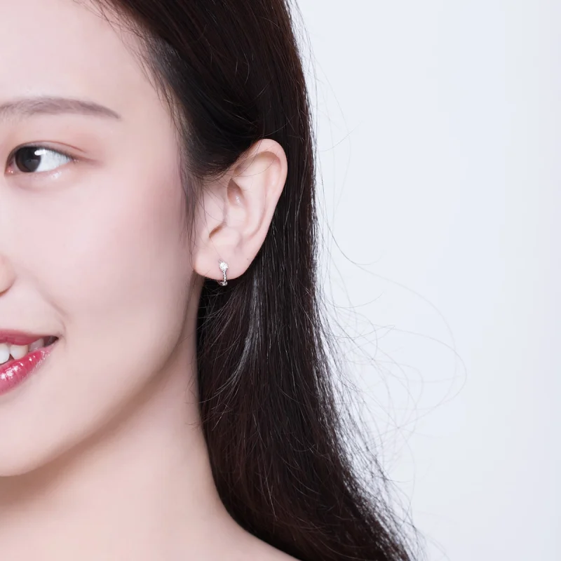 (image for) Pandora Style Love Hoop Earrings - BSE194 - View 5