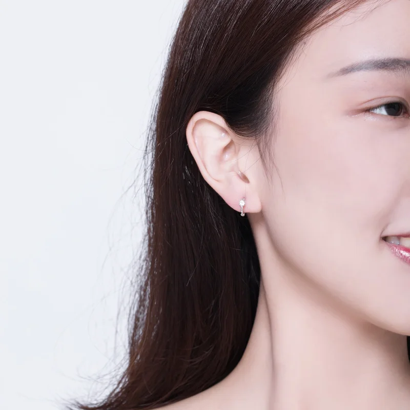 (image for) Pandora Style Love Hoop Earrings - BSE194 - View 6