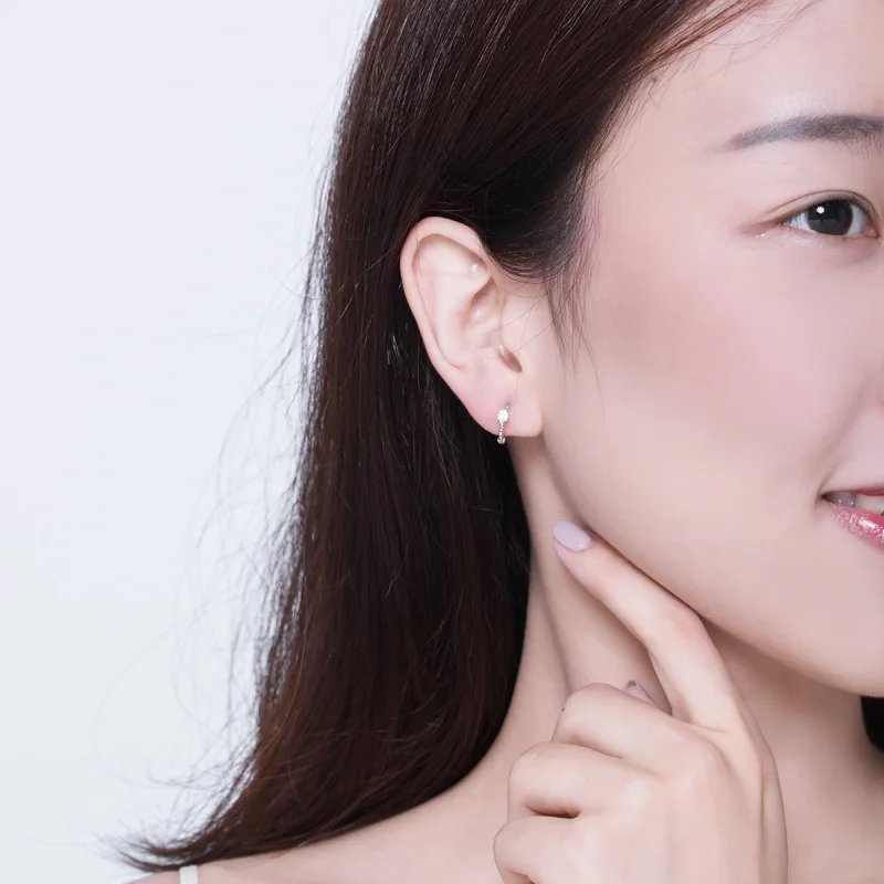 (image for) Pandora Style Love Hoop Earrings - BSE194 - View 7