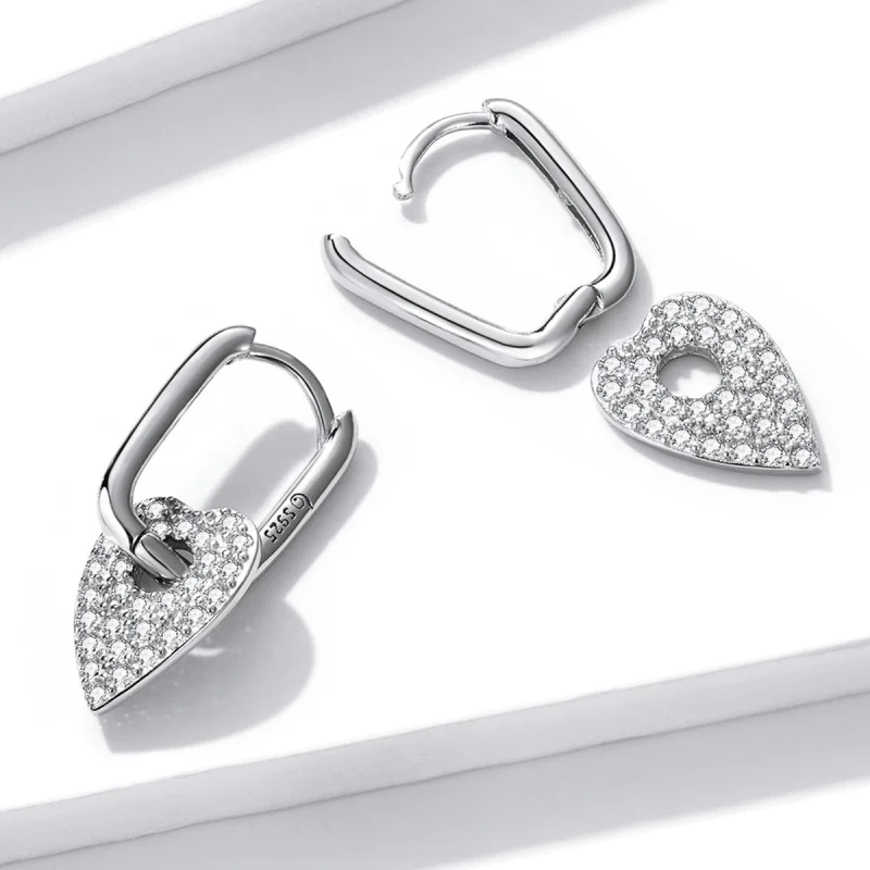 (image for) Pandora Style Love Party Hoop Earrings - BSE569 - View 4