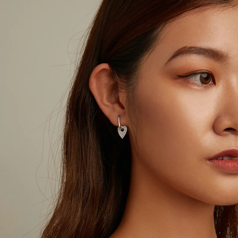 (image for) Pandora Style Love Party Hoop Earrings - BSE569 - View 6