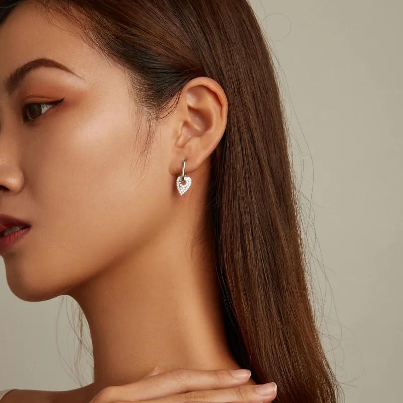 (image for) Pandora Style Love Party Hoop Earrings - BSE569 - View 7