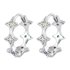 (image for) Pandora Style Mans Star Hoop Earrings - SCE1389