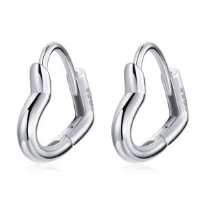(image for) Pandora Style Metal Heart Hoop Earrings - SCE1174-A