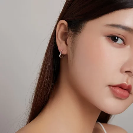 Pandora Style Metal Heart Hoop Earrings - SCE1174-A