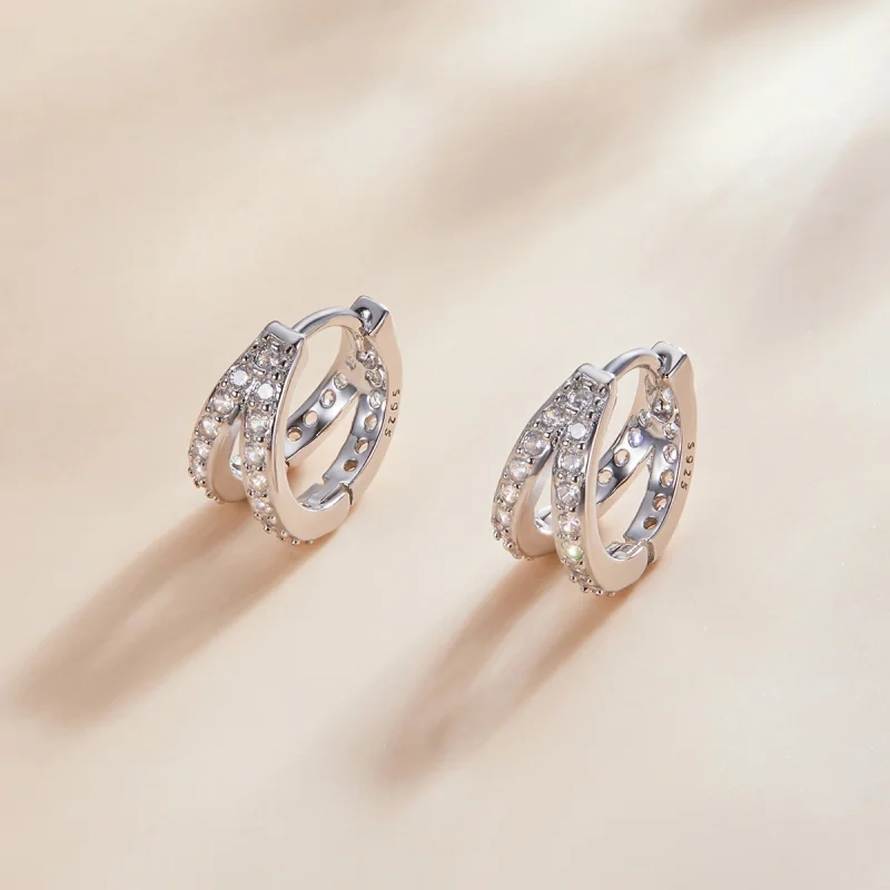 (image for) Pandora Style Modern Woman Hoop Earrings - SCE1187-A - View 2