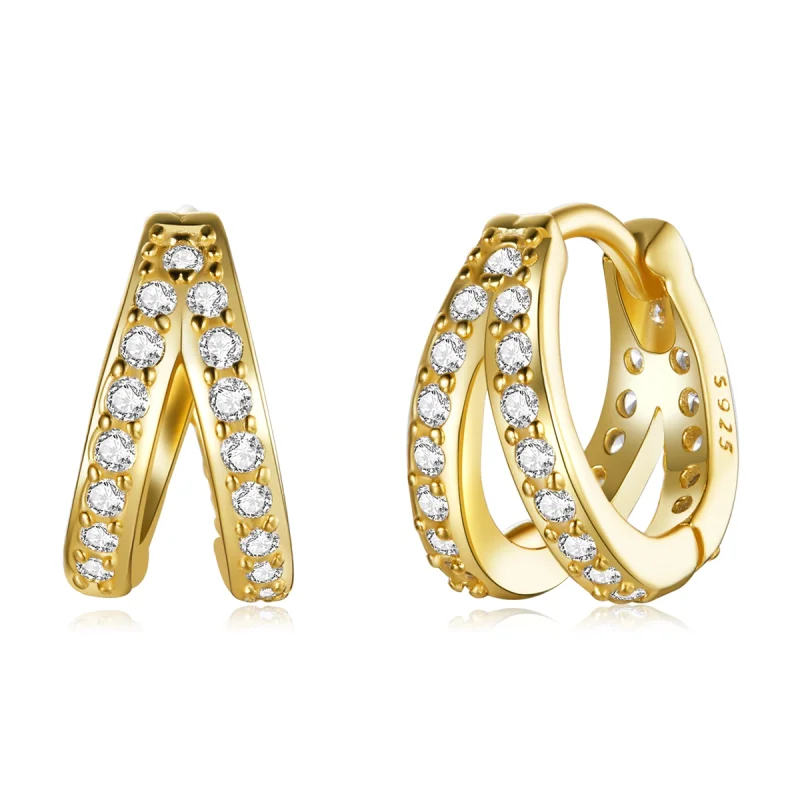 (image for) Pandora Style Modern Woman Hoop Earrings - SCE1187-B - Product Image