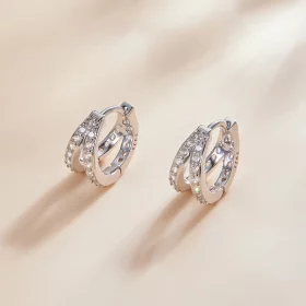 Pandora Style Modern Woman Hoop Earrings - SCE1187-A