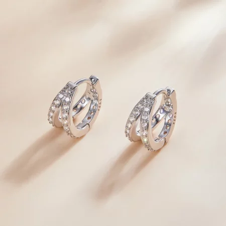 Pandora Style Modern Woman Hoop Earrings - SCE1187-A