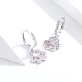 Pandora Style Pet Imprint Hoop Earrings - SCE771 Pandora Style Pet Imprint Hoop Earrings - SCE771