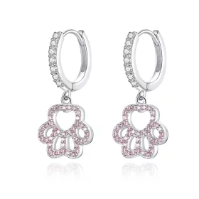 Pandora Style Pet Imprint Hoop Earrings - SCE771 Pandora Style Pet Imprint Hoop Earrings - SCE771
